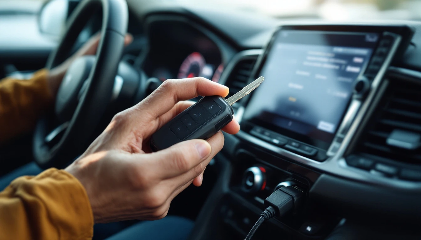 Audi Q5 KESSY advanced key and diagnostic programming equipment during a mobile key replacement in Arlington, Texas