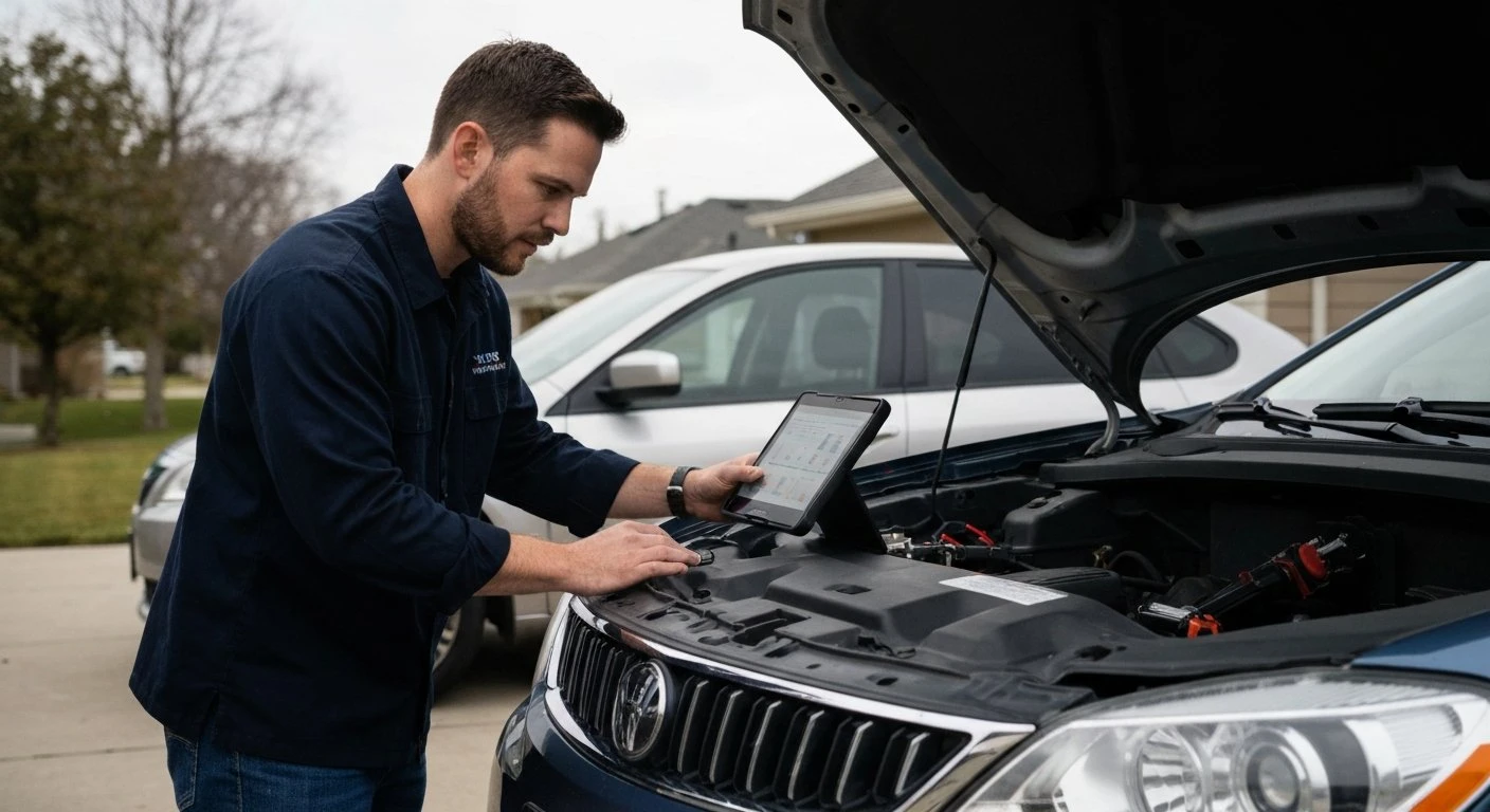 mobile automotive locksmith and vehicle electronics specialist illustrating Locksmith Benbrook TX: Mobile Key Cutting & Programming