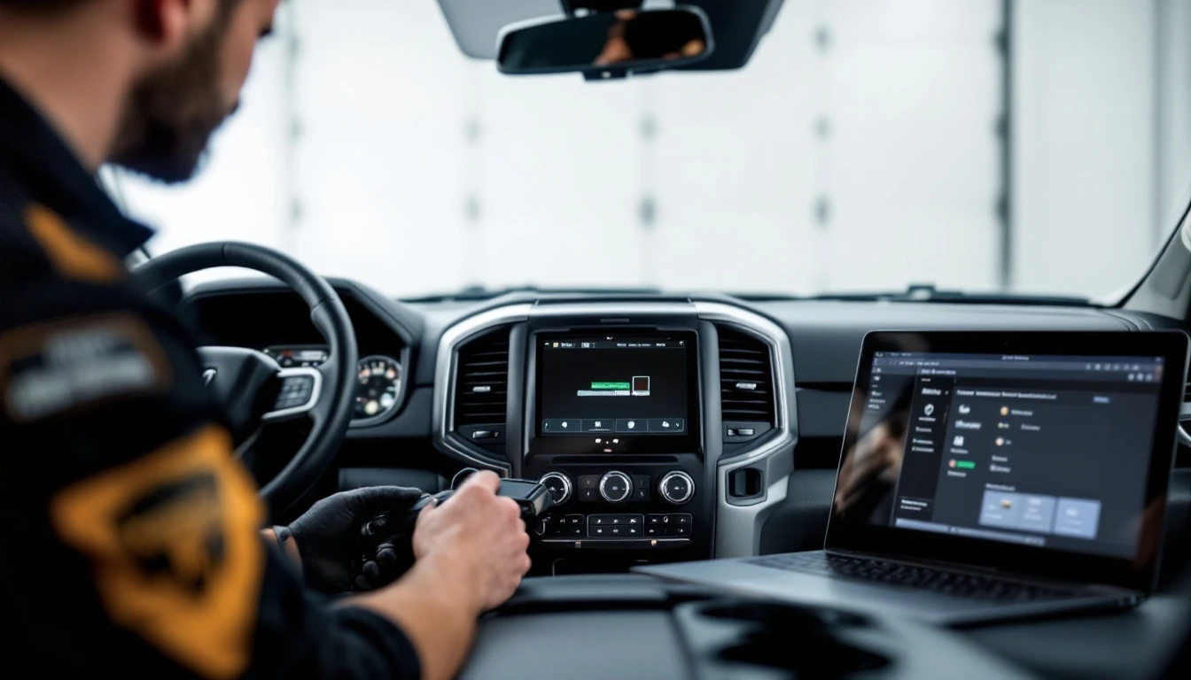 Stellantis Security Gateway module and diagnostic connector on a Ram truck during key programming