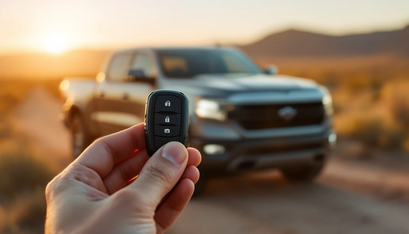 Toyota Tundra smart key fob and spare key being programmed by a mobile locksmith in Fort Worth, Texas